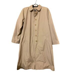Serbin Women's Ivory Rain Coat Size 12P Button Front Casual Fall Wear